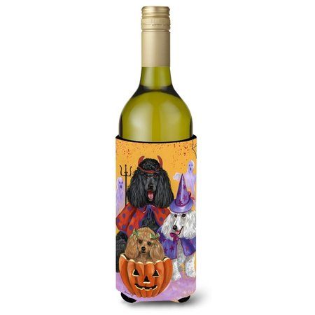 CAROLINES TREASURES 24 oz Poodle Halloween Wine Bottle Hugger PPP3146LITERK
